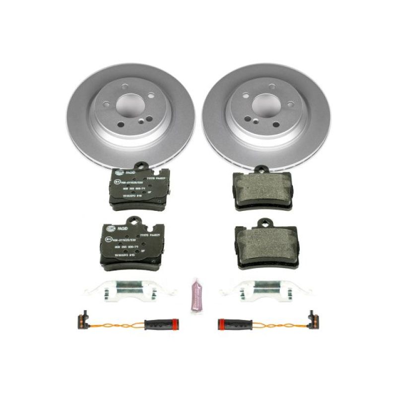 Mercedes-Benz S430 Brake Kit - Rear - PowerStop - Genuine Geomet Coated Rotors + ECE-R90 Certified Pads - `00-`02