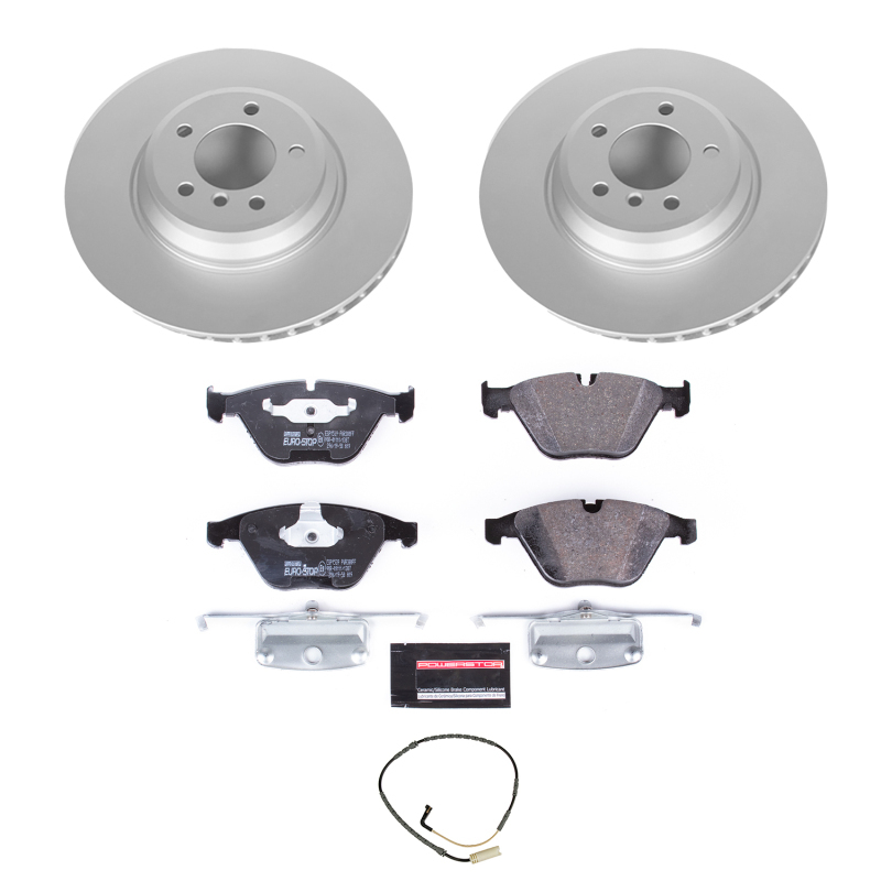 BMW 3 Series Brake Kit - Front - PowerStop - Genuine Geomet Coated Rotors + ECE-R90 Certified Pads - `07-`08