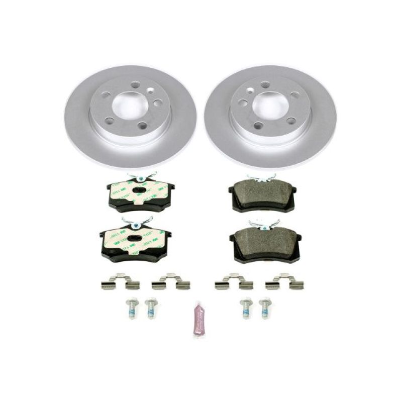 Audi TT Quattro Brake Kit - Rear - PowerStop - Genuine Geomet Coated Rotors + ECE-R90 Brake Pads - `00-`06