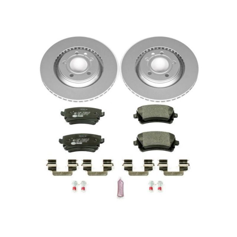 Audi A8 Quattro Brake Kit - Rear - PowerStop - Genuine Geomet Coated Rotors + ECE-R90 Certified Pads - `03-`10