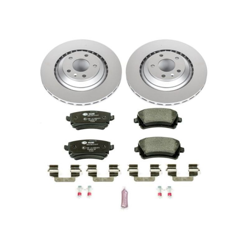 Audi A6 Quattro Brake Kit - Rear - PowerStop - Genuine Geomet Coated Rotors + ECE-R90 Certified Pads - `05-`11
