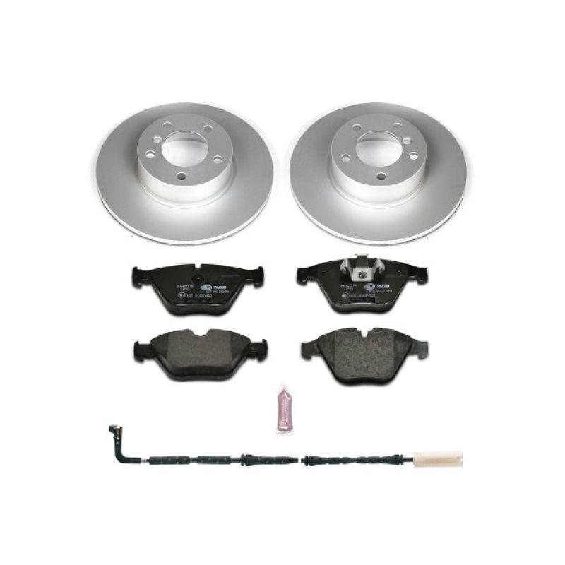 BMW 3 Series Brake Kit - Front - PowerStop - Genuine Geomet Coated Rotors + ECE-R90 Brake Pads + Hardware Kit - `08-`10