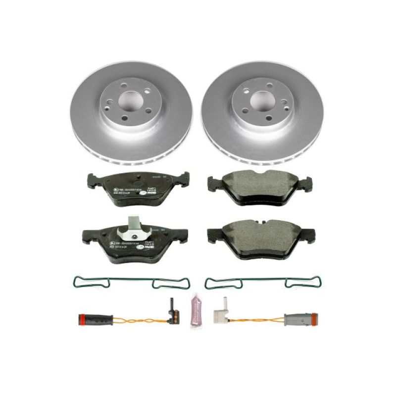 Mercedes-Benz E320 Brake Kit - Front - PowerStop - Genuine Geomet Coated Rotors + ECE-R90 Certified Pads - `04-`05