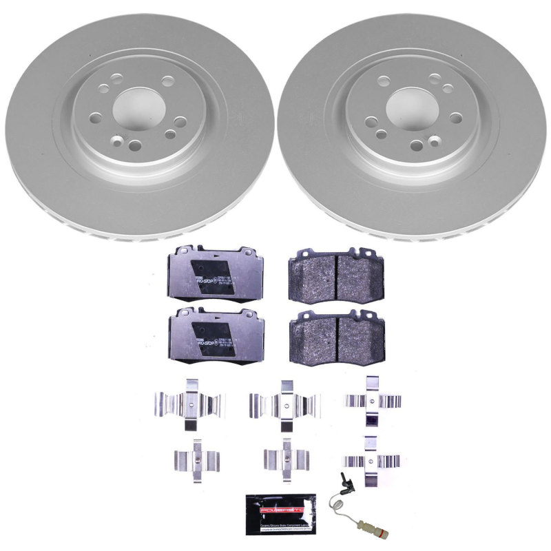 Mercedes-Benz ML55 AMG Brake Kit - Front - PowerStop - Genuine Geomet Coated Rotors + ECE-R90 Brake Pads - `00-`03