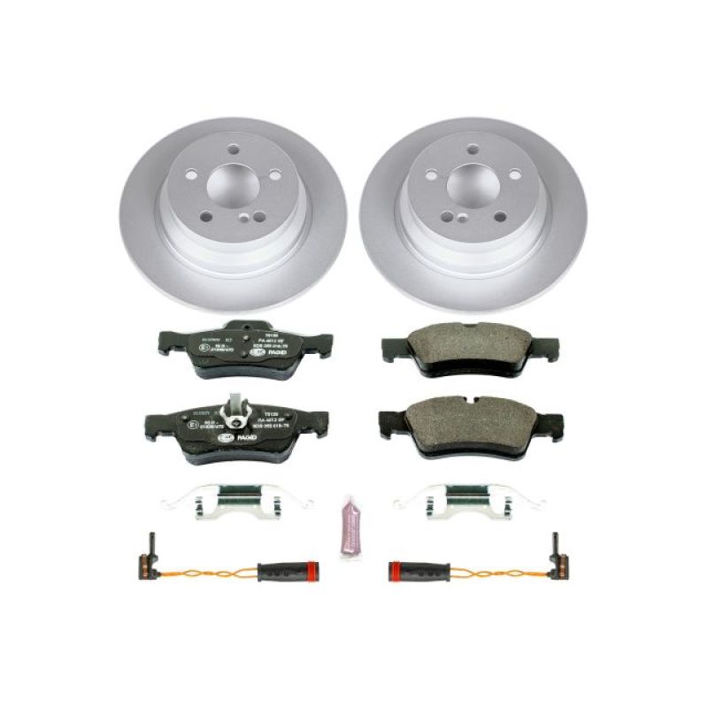 Mercedes-Benz E320 Brake Kit - Rear - PowerStop - Euro-Stop, Genuine Geomet Coated Rotors, ECE-R90 Certified Pads - `03-`09