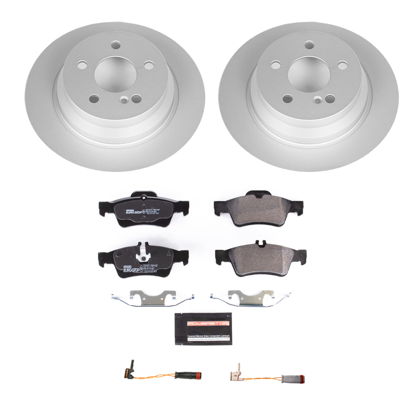 Mercedes-Benz E350 Brake Kit - Rear - PowerStop - Euro-Stop + Genuine Geomet Coated Rotors + ECE-R90 Certified Pads - 2006