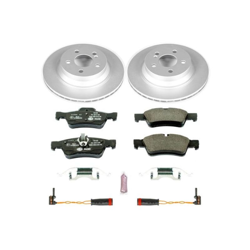 Mercedes-Benz E350 Brake Kit - Rear - PowerStop - Genuine Geomet Coated Rotors + ECE-R90 Certified Pads - `06-`09