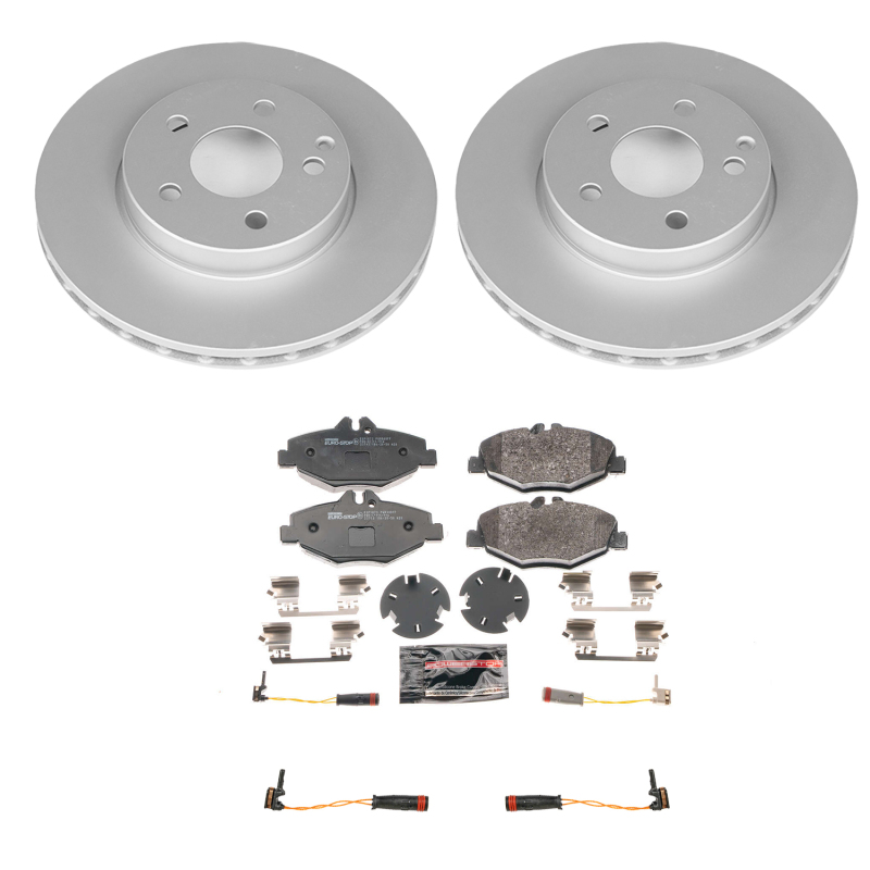 Mercedes-Benz E320 Brake Kit - Front - PowerStop - Genuine Geomet Coated Rotors + ECE-R90 Brake Pads - 2006