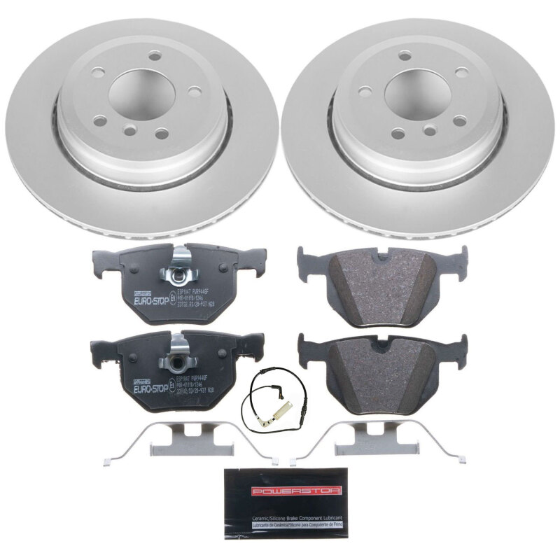 BMW 5 Series Brake Kit - Rear - PowerStop - Genuine Geomet Coated Rotors, ECE-R90 Certified Pads - `04-`07