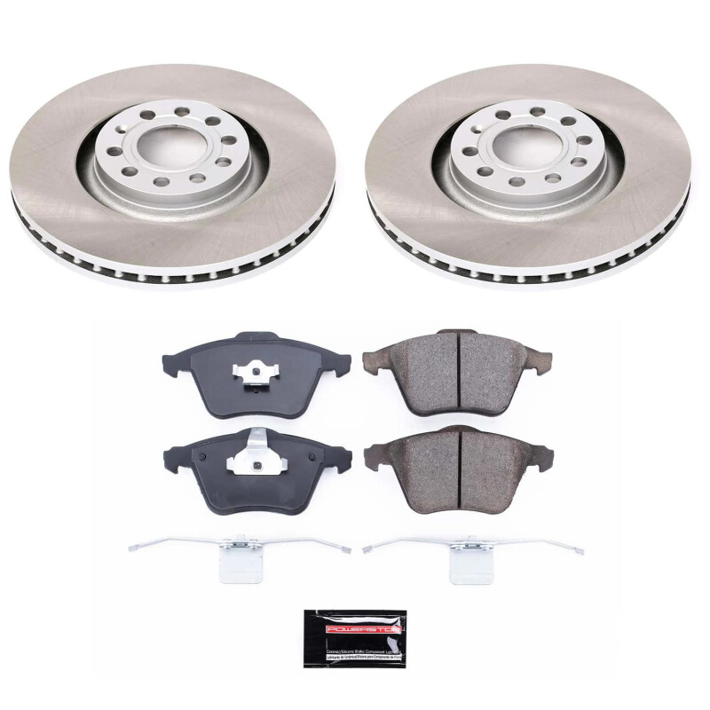 Audi A3 Brake Kit - Front + Rear - PowerStop - Euro-Stop High-Carbon Coated Rotors + ECE-R90 Brake Pads - 2008