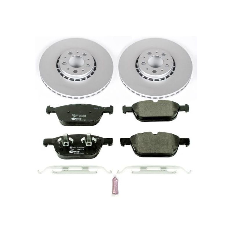 Volvo XC90 Brake Kit - Front - PowerStop - Euro-Stop with Geomet Coated Rotors + ECE-R90 Certified Pads - `03-`14