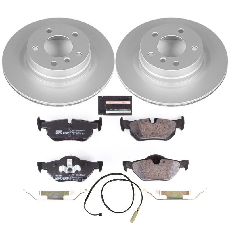 BMW 3 Series Brake Kit - Rear - PowerStop - Genuine Geomet Coated Rotors + ECE-R90 Certified Pads - `11-`13