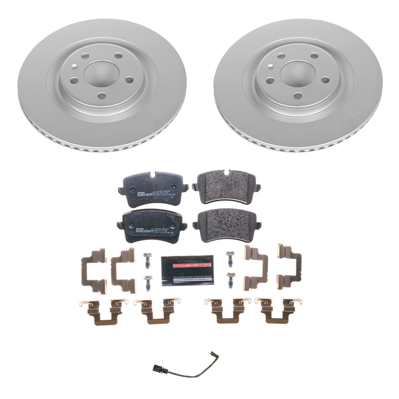 Audi A7 Brake Kit - Rear - PowerStop - Genuine Geomet Coated Rotors + ECE-R90 Brake Pads - 2012