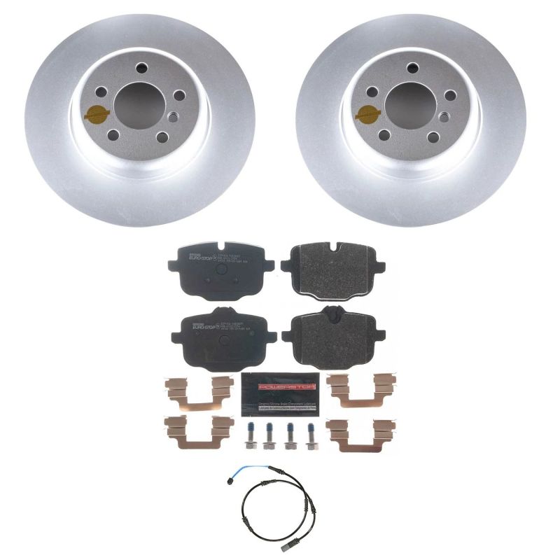 BMW 5 Series Brake Kit - Rear - PowerStop - Genuine Geomet Coated Rotors + ECE-R90 Certified Pads - `11-`16