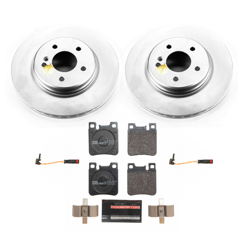Mercedes-Benz C32 AMG Brake Kit - Rear - PowerStop - Genuine Geomet Coated Rotors + ECE-R90 Brake Pads - `02-`04