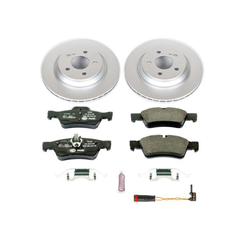 Mercedes-Benz S350 Brake Kit - Rear - PowerStop - Genuine Geomet Coated Rotors + ECE-R90 Brake Pads - `12-`13