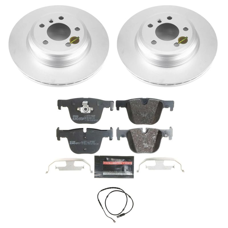 BMW 435i Brake Kit - Rear - PowerStop - Genuine Geomet Coated Rotors + ECE-R90 Certified Pads - `14-`16