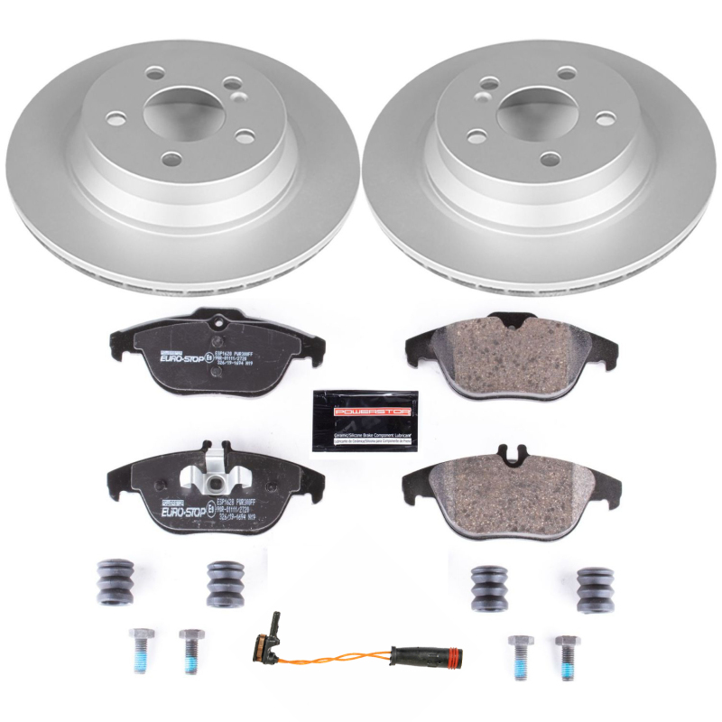 Mercedes-Benz GLK250 Brake Kit - Rear - PowerStop - Genuine Geomet Coated Rotors + ECE-R90 Brake Pads + Hardware Kit - `13-`15