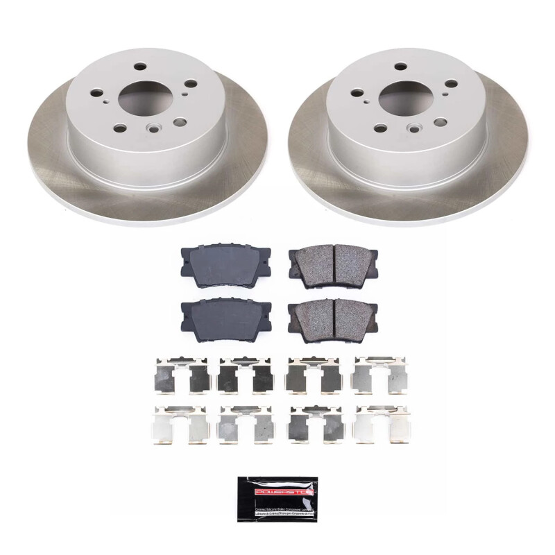 Mercedes-Benz C240 Brake Kit - Front + Rear - PowerStop - Euro-Stop High-Carbon Coated Rotors + ECE-R90 Brake Pads - `03-`05
