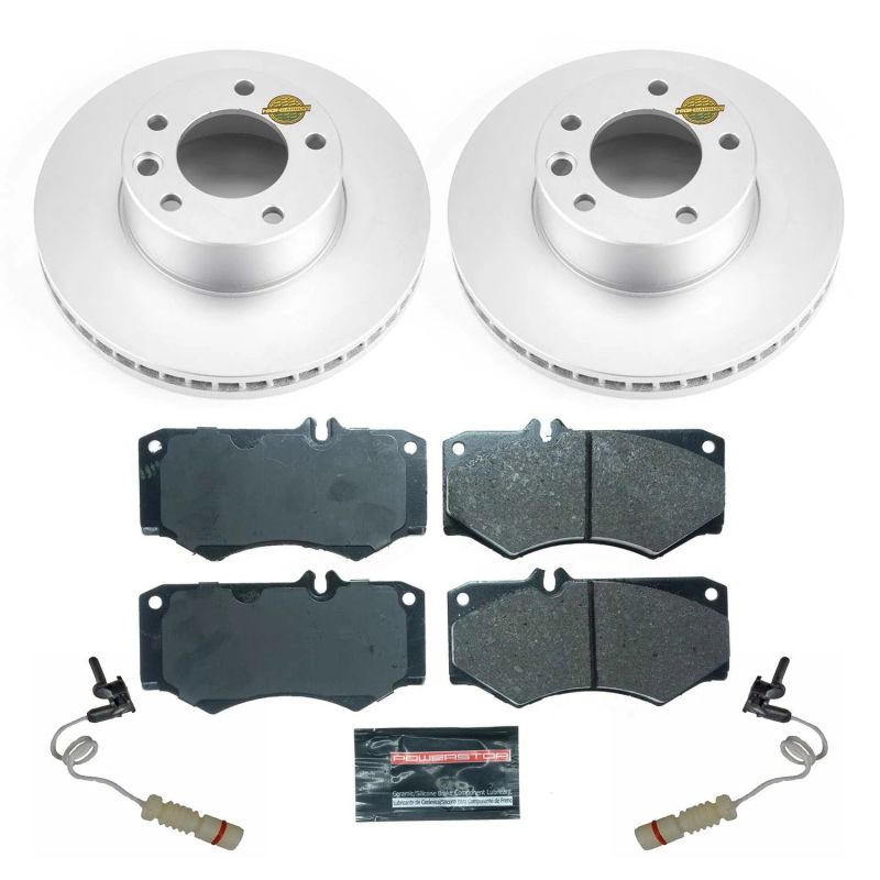 Mercedes-Benz G500 Brake Kit - Front - PowerStop - Genuine Geomet Coated Rotors + ECE-R90 Brake Pads + Hardware Kit - `02-`08