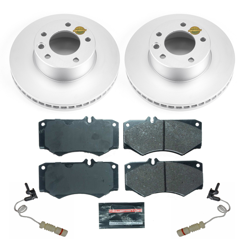 Mercedes-Benz G500 Brake Kit - Front - PowerStop - Genuine Geomet Coated Rotors + ECE-R90 Brake Pads + Hardware Kit - `02-`08