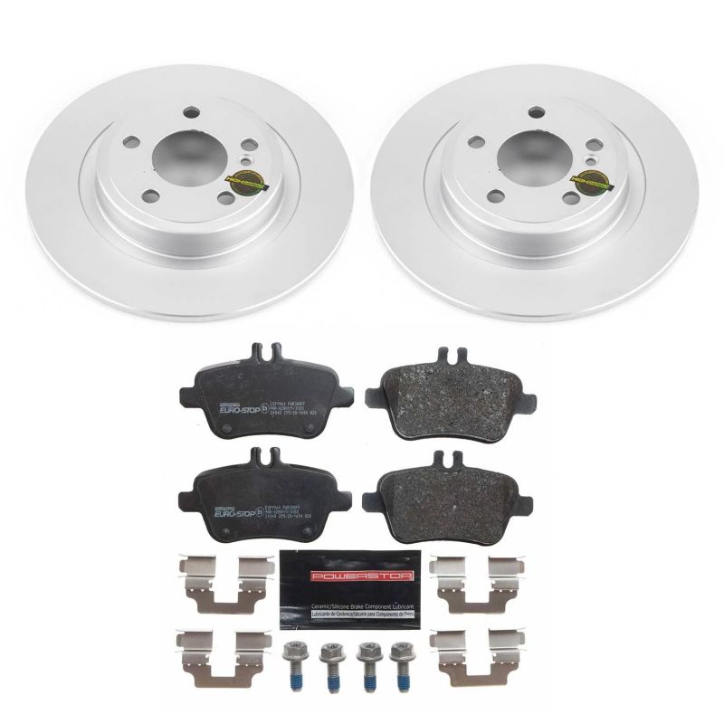 Mercedes-Benz SLC300 Brake Kit - Rear - PowerStop - Genuine Geomet Coated Rotors + ECE-R90 Pads + Hardware Kit - `18-`19