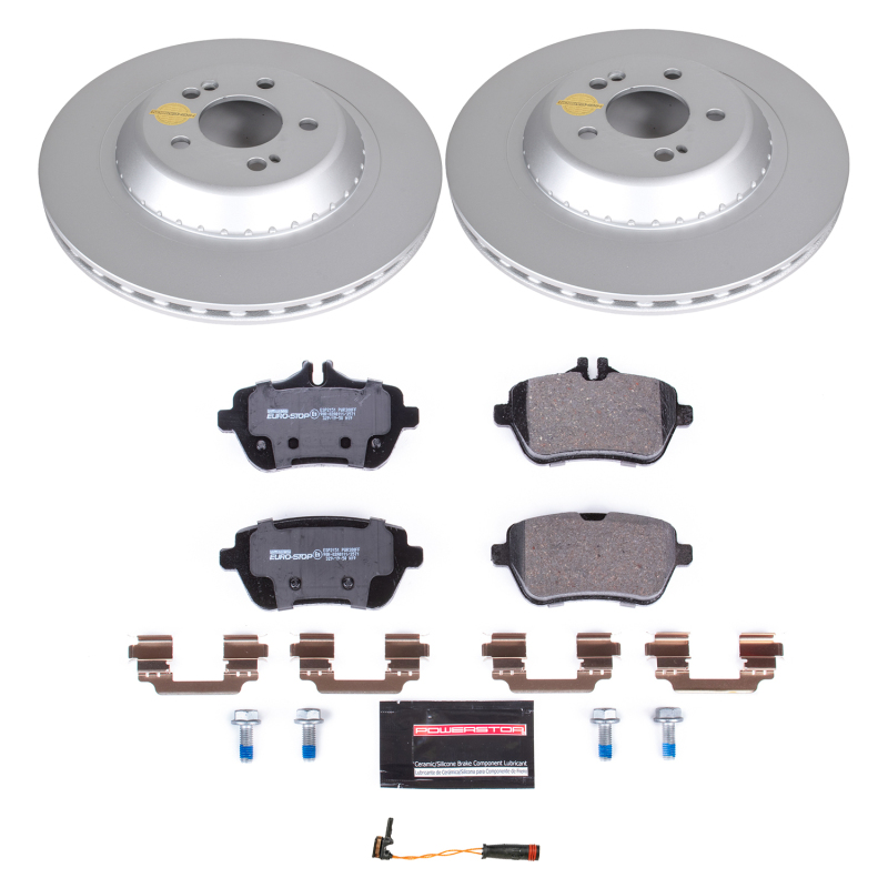 Mercedes-Benz Maybach S550 Brake Kit - Rear - PowerStop - Genuine Geomet Coated Rotors + ECE-R90 Brake Pads + Hardware Kit - 2017