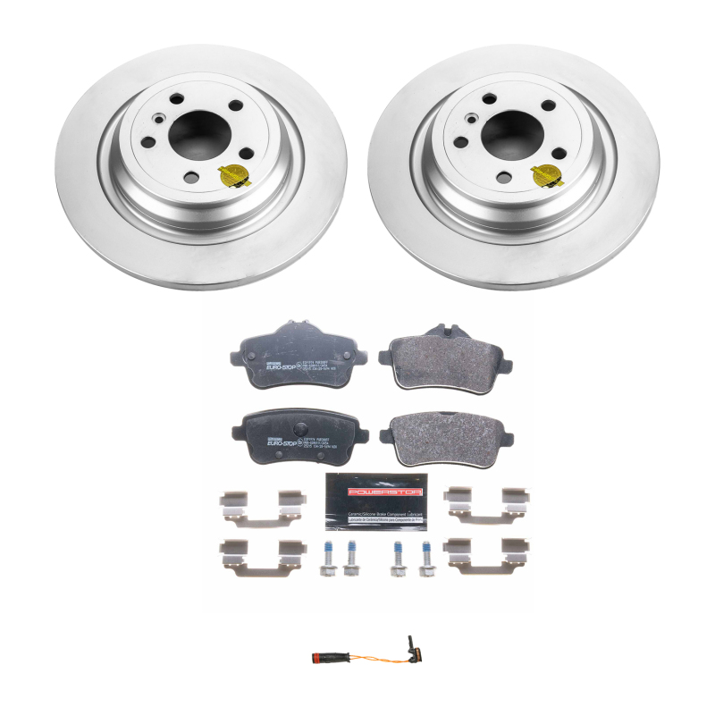 Mercedes-Benz GLE300d Brake Kit - Rear - PowerStop - Genuine Geomet Coated Rotors + ECE-R90 Brake Pads - 2016