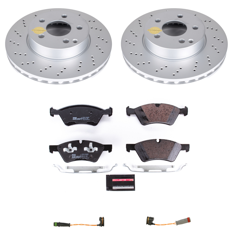 Mercedes-Benz E500 Brake Kit - Front - PowerStop - Genuine Geomet Coated Rotors + ECE-R90 Brake Pads - 2006