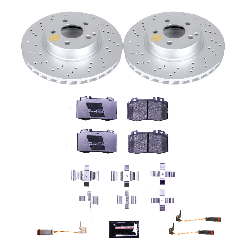 Mercedes-Benz E500 Brake Kit - Front - PowerStop - Genuine Geomet Coated Rotors + ECE-R90 Brake Pads - `04-`06