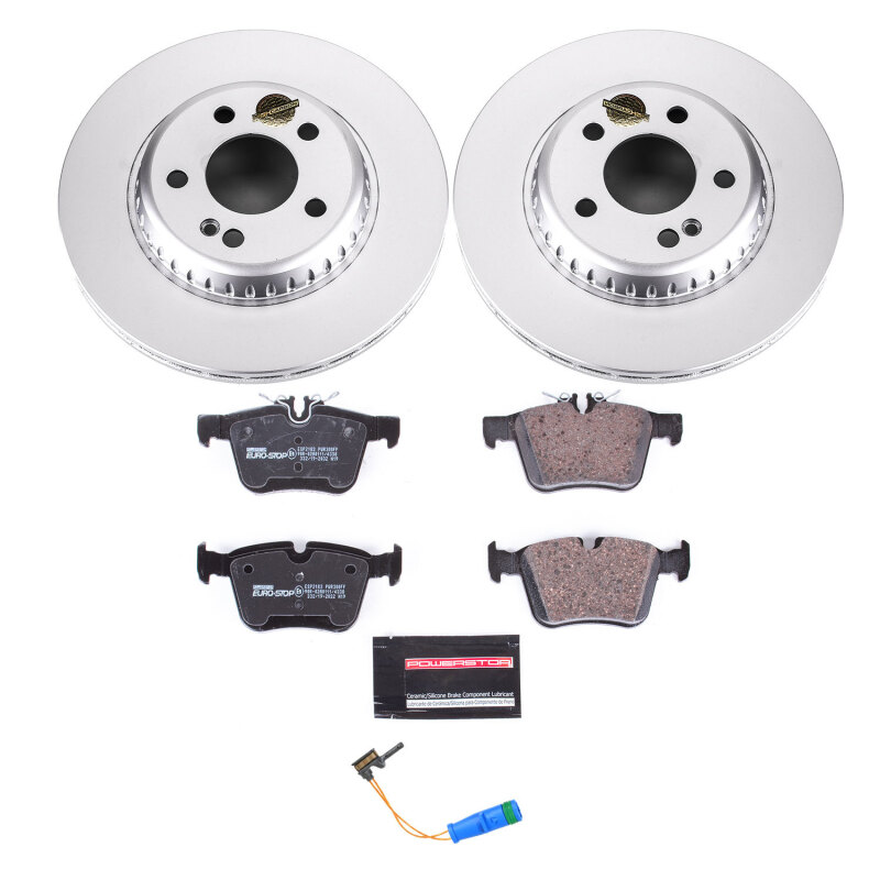 Mercedes-Benz C350e Brake Kit - Rear - PowerStop - Genuine Geomet Coated Rotors + ECE-R90 Pads + Hardware Kit - 2018