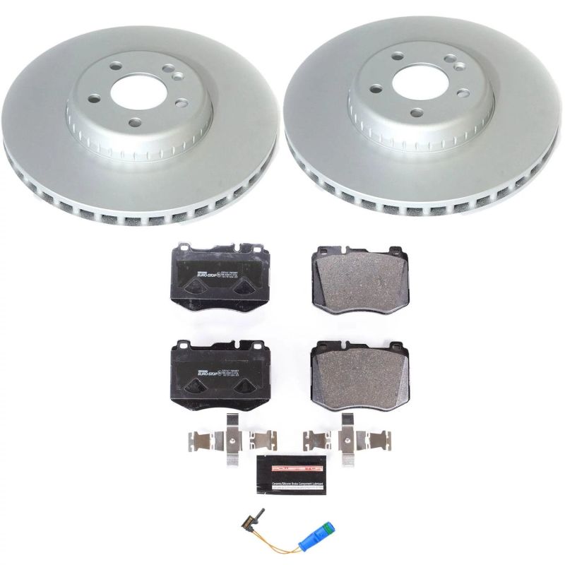 Mercedes-Benz E300 Brake Kit - Front - PowerStop - Genuine Geomet Coated Rotors + ECE-R90 Brake Pads + Hardware Kit - 2017