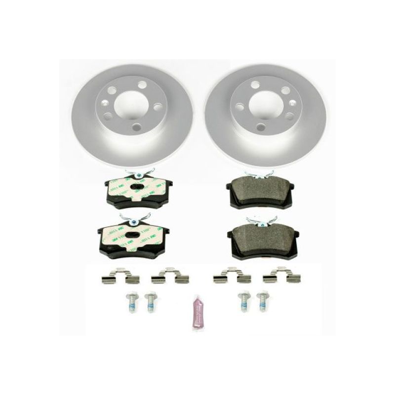 Volkswagen Beetle Brake Kit - Rear - PowerStop - Genuine Geomet Coated Rotors + ECE-R90 Certified Pads - `98-`10