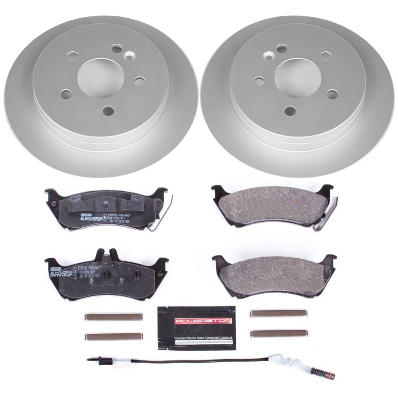 Mercedes-Benz ML320 Brake Kit - Rear - PowerStop - Genuine Geomet Coated Rotors + ECE-R90 Brake Pads - `98-`03