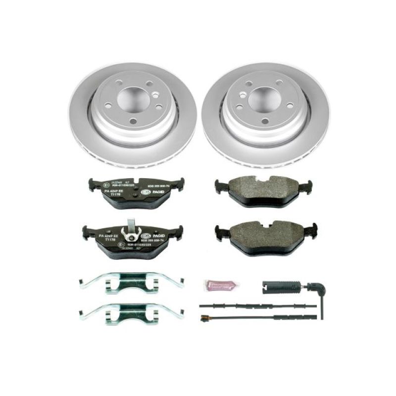 BMW 323i Brake Kit - Rear - PowerStop - Genuine Geomet Coated Rotors, ECE-R90 Certified Pads w/ Hardware - 2000