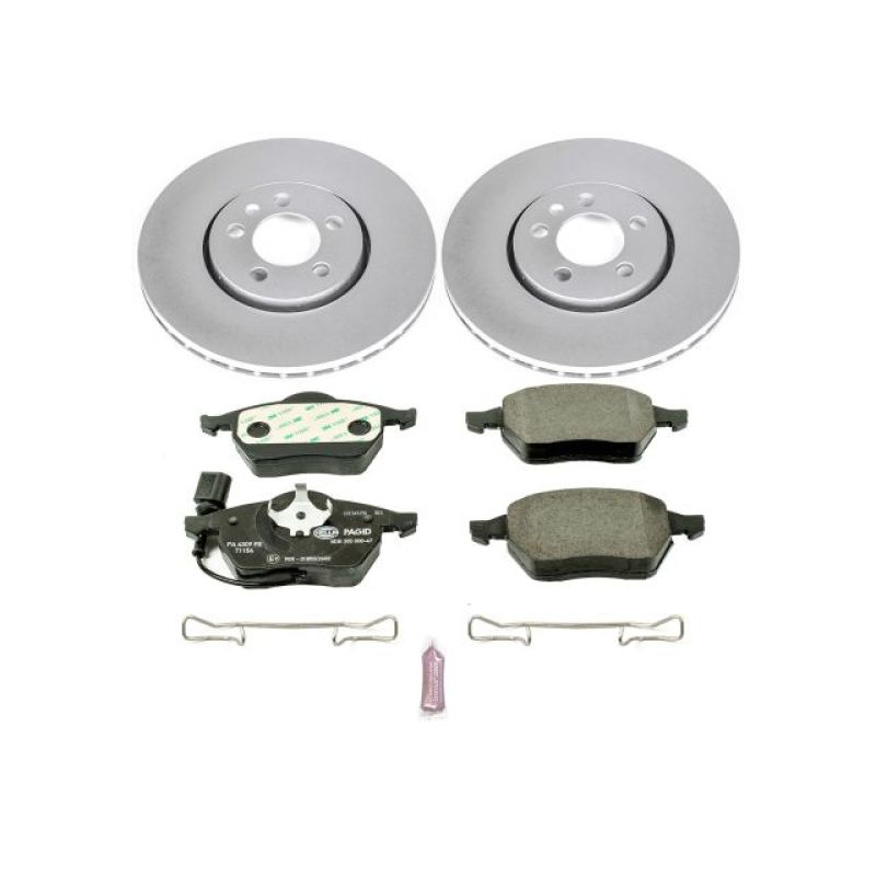 Volkswagen Beetle Brake Kit - Front - PowerStop - Genuine Geomet Fully Coated Rotors + ECE-R90 Certified Pads - `99-`10
