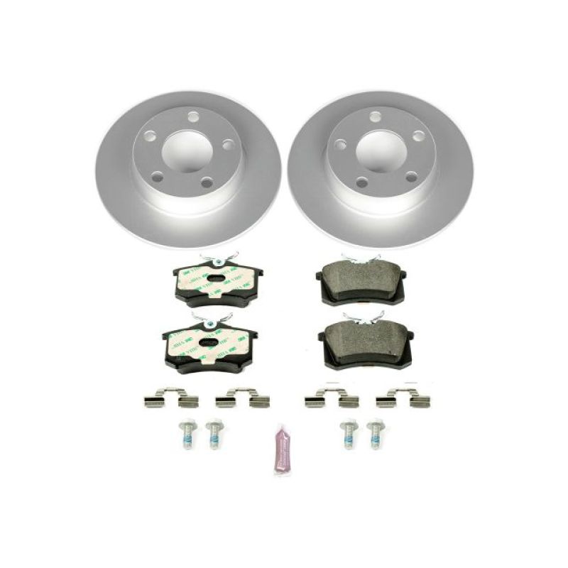 Audi A6 Quattro Brake Kit - Rear - PowerStop - Genuine Geomet Coated Rotors + ECE-R90 Brake Pads - `98-`04