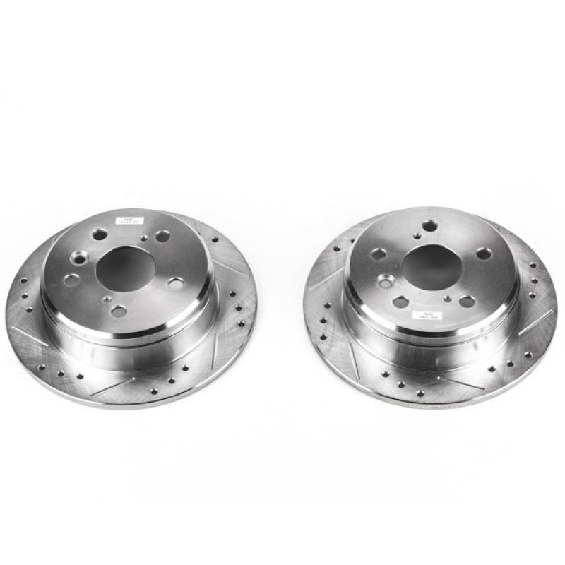 Lexus ES300 Brake Rotors (2) - Rear - PowerStop - Evolution Drilled & Slotted - `97-`01 Lexus ES300 Brake Rotors (2) - Rear - PowerStop - Evolution Drilled & Slotted - `97-`01