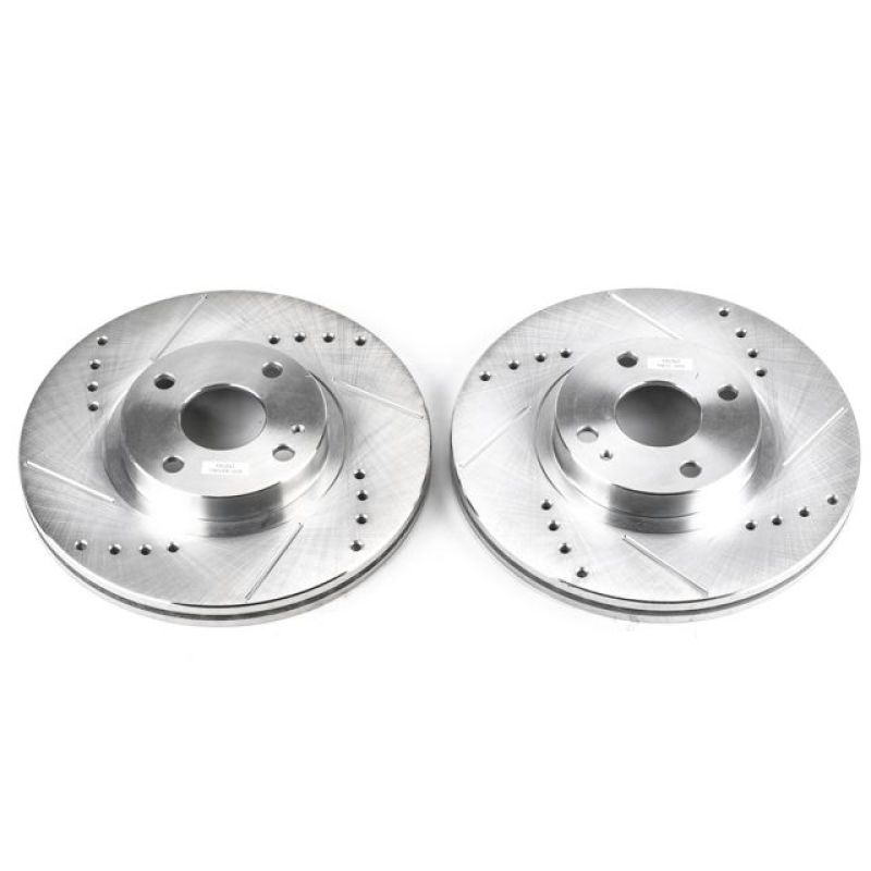 Mazda Miata Brake Rotors (2) - Front - PowerStop - Evolution Drilled & Slotted Rotors - `01-`05