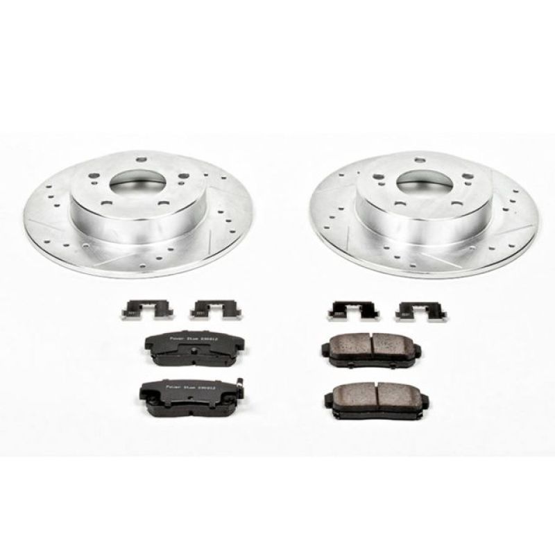 Infiniti I30 Brake Kit - Rear - PowerStop - Drilled & Slotted Rotors + Carbon-Fiber Ceramic Pads - 2001