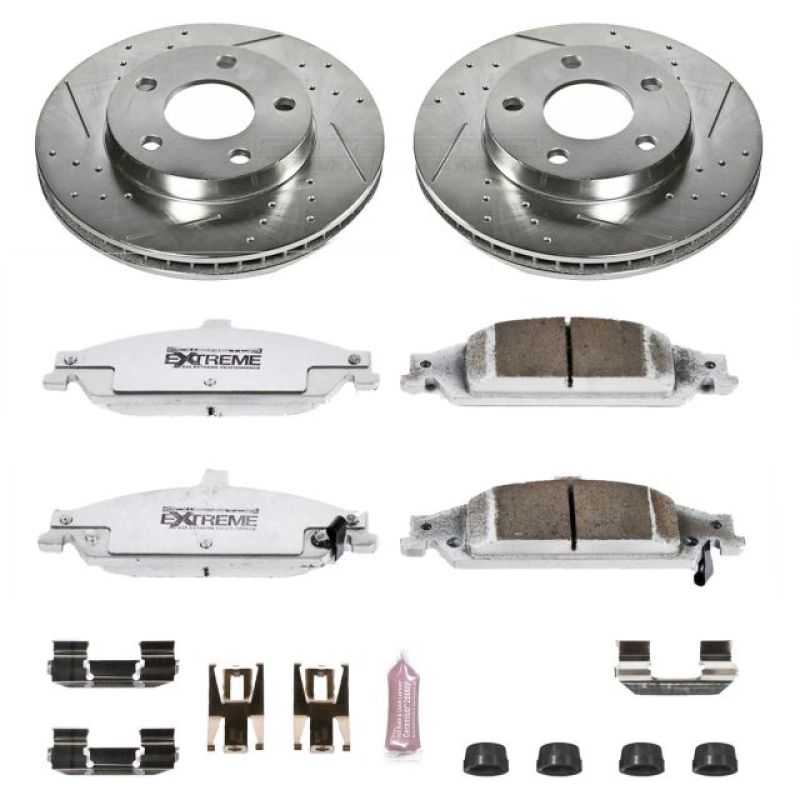 Chevrolet Classic Brake Kit - Front - PowerStop - Drilled & Slotted Rotors + Carbon-Fiber Ceramic Z26 Pads - `04-`05