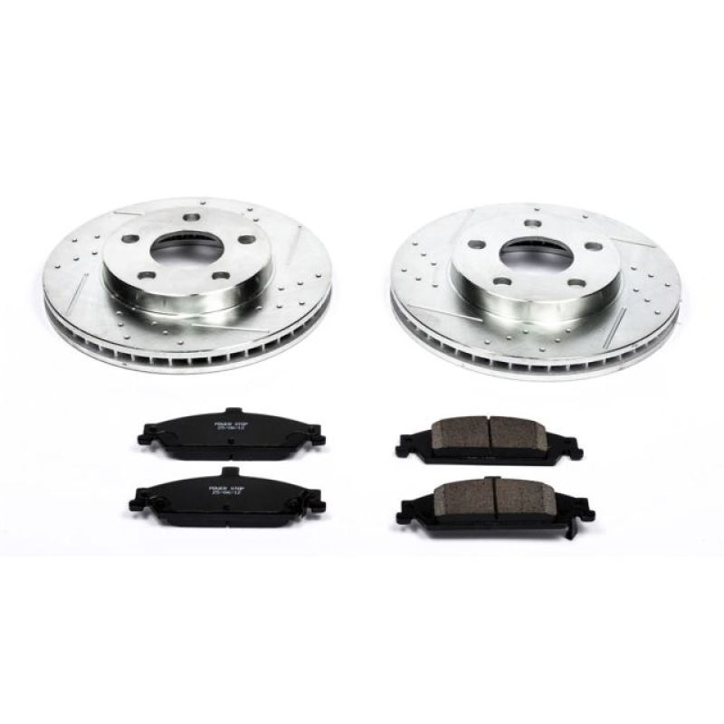 Chevrolet Classic Brake Kit - Front - PowerStop - Drilled & Slotted Rotors + Carbon-Fiber Ceramic Pads - `04-`05