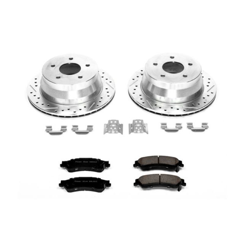 Chevrolet Blazer Brake Kit - Rear - PowerStop - Drilled & Slotted Rotors + Carbon-Fiber Ceramic Pads - `97-`05