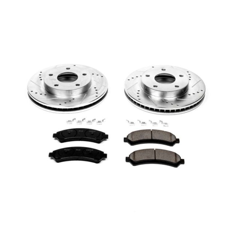 Chevrolet Blazer Brake Kit - Front - PowerStop - Z23 Evolution Sport Drilled & Slotted Rotors + Carbon-Fiber Ceramic Pads - `97-`05