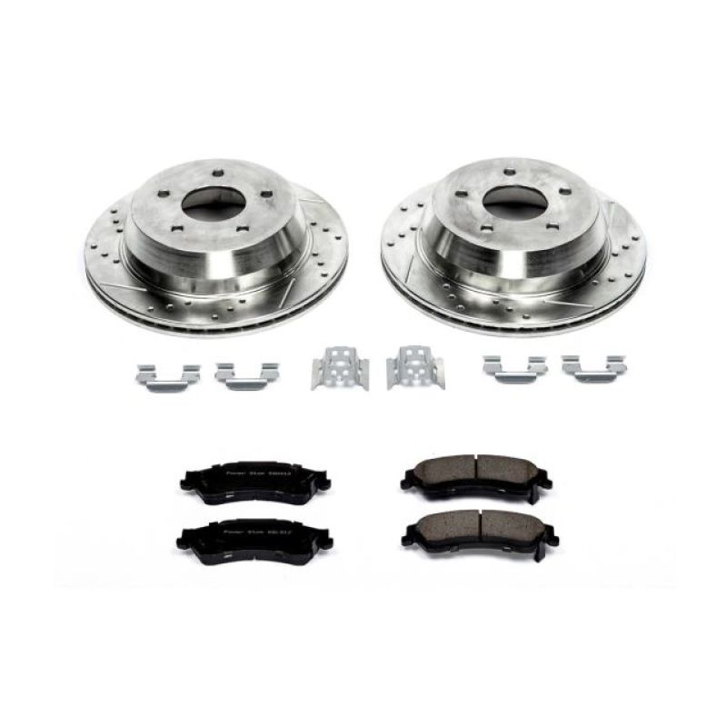 Chevrolet Blazer Brake Kit - Rear - PowerStop - Z23 Evolution Sport: Drilled & Slotted Rotors + Carbon-Fiber Ceramic Pads - `98-`05