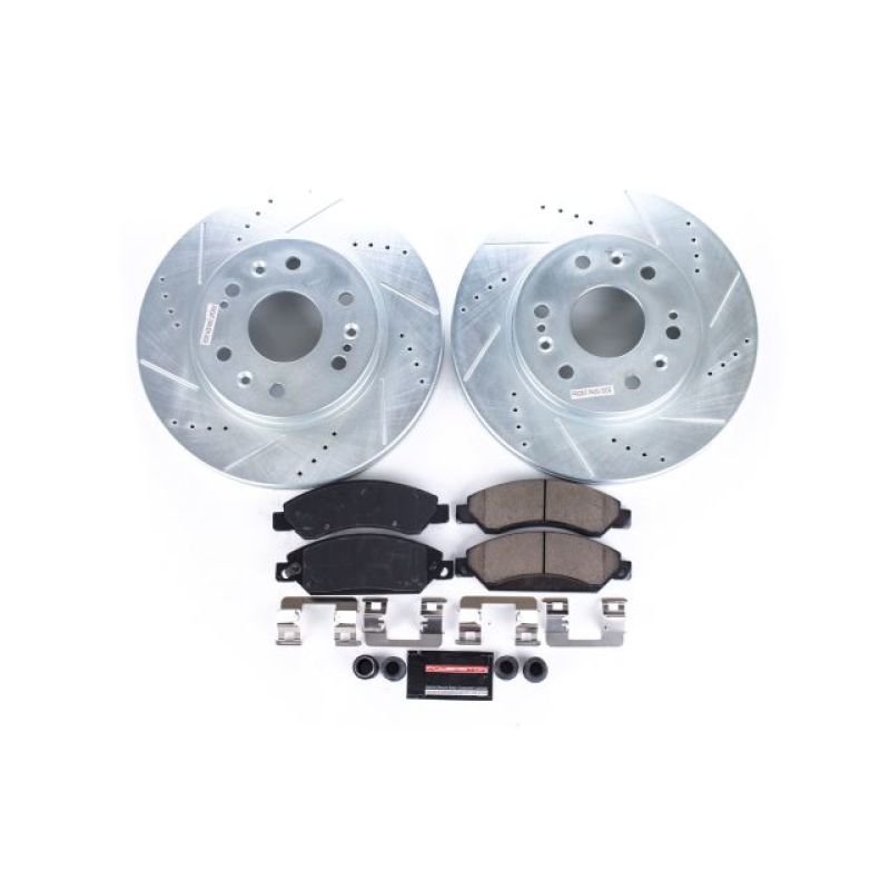 Cadillac Escalade Brake Kit - Front - PowerStop - Drilled & Slotted Rotors + Carbon-Fiber Ceramic Pads - `07-`08