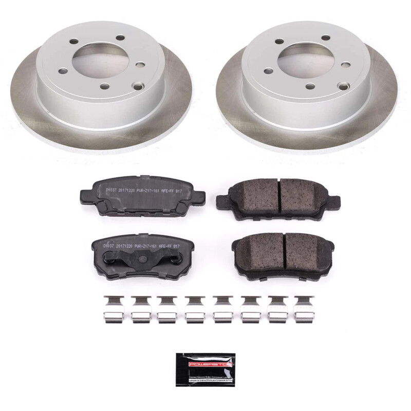 Jeep Wrangler Brake Kit - Front + Rear - PowerStop - Drilled & Slotted Rotors + Carbon-Fiber Ceramic Pads - `03-`06