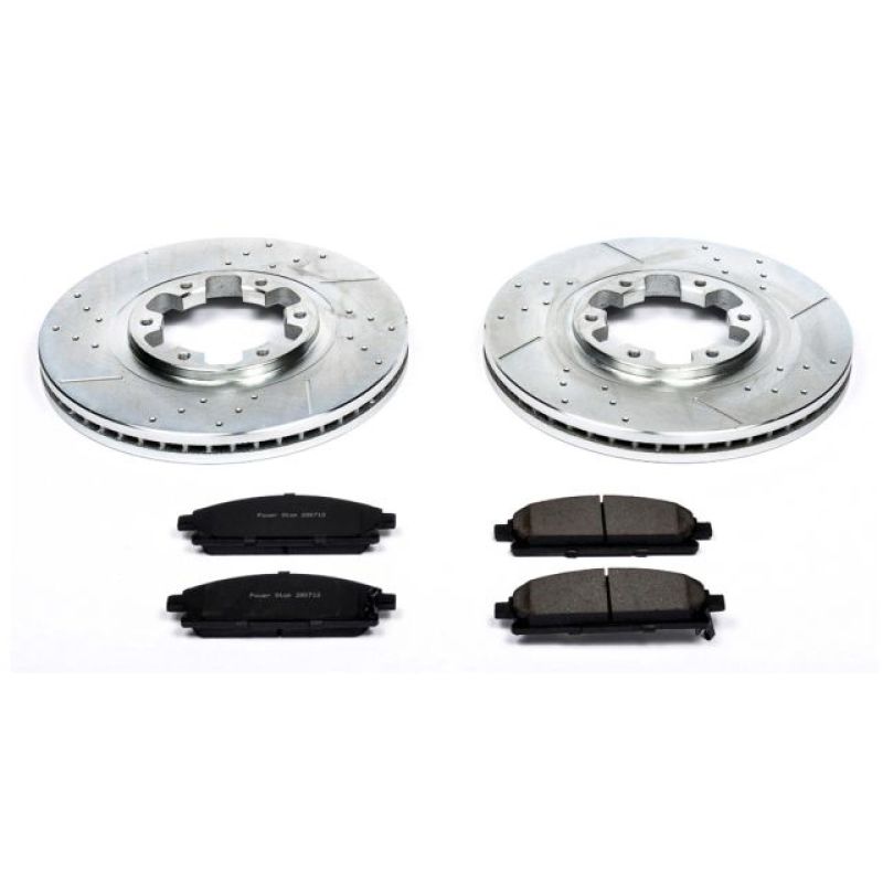 Infiniti QX4 Brake Kit - Front - PowerStop - Drilled & Slotted Rotors + Carbon-Fiber Ceramic Pads - `97-`03 Infiniti QX4 Brake Kit - Front - PowerStop - Drilled & Slotted Rotors + Carbon-Fiber Ceramic Pads - `97-`03