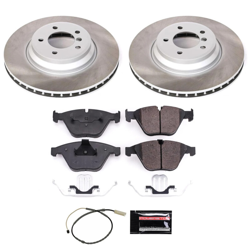 Acura CL Brake Kit - Front + Rear - PowerStop - Drilled & Slotted Rotors + Carbon-Fiber Ceramic Pads - `01-`03