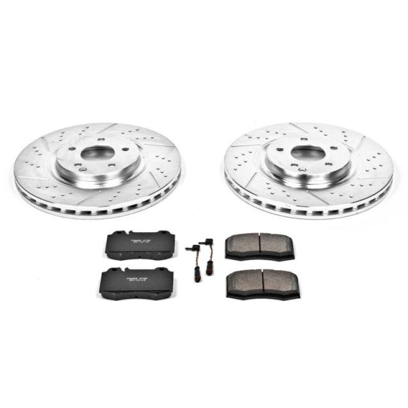 Mercedes-Benz C230 Brake Kit - Front - PowerStop - Drilled & Slotted Rotors + Carbon-Fiber Ceramic Pads - 2004